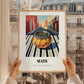 Maté – Uruguayan Street Café Scene, Uruguayan Beverage Poster, styled in a charming Paris street view