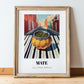 Maté – Uruguayan Street Café Scene, Uruguayan Beverage Poster, in wooden frame leaning on the floor