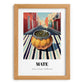 Maté – Uruguayan Street Café Scene, Uruguayan Beverage Poster, set in oak frame