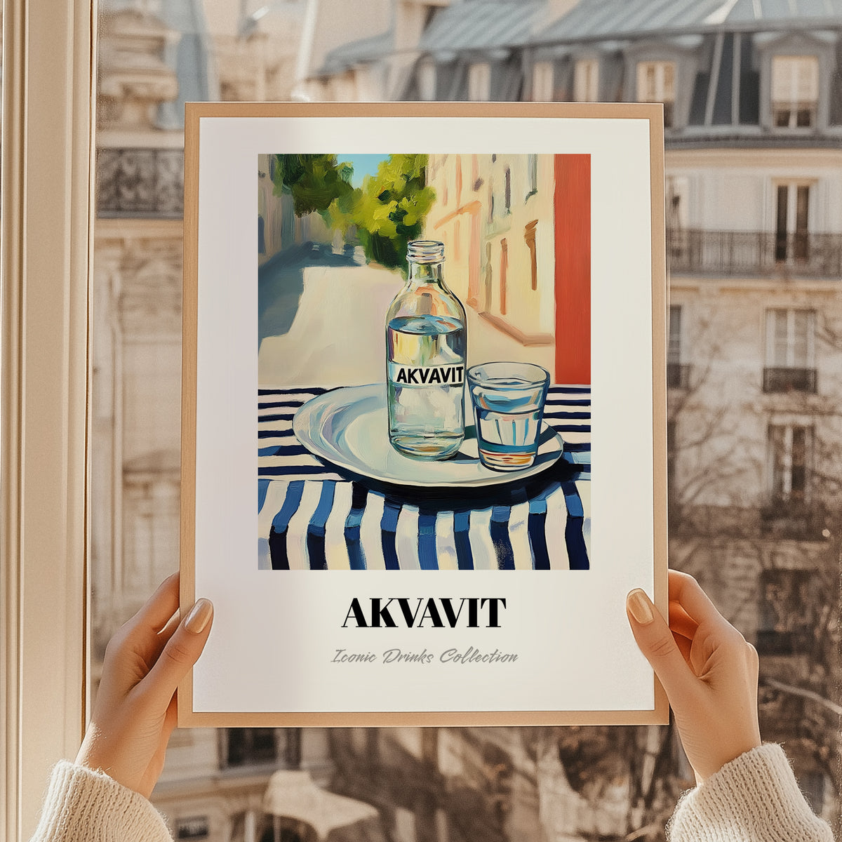 Akvavit – Danish Café on the Corner, Danish Spirit Still Life, styled in a charming Paris street view