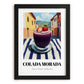 Colada Morada – Ecuadorian Outdoor Café Scene, Ecuadorian Beverage Still Life, in sleek black frame