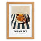 Agua Dulce – on Striped Tablecloth, Costa Rican Beverage Illustration, set in oak frame