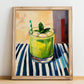 Limonana – Israeli Street Café Scene, Israeli Spirit Print, no-text version framed in wood