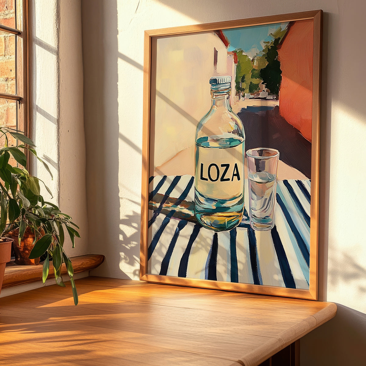 Loza – Montenegrin Outdoor Café Scene, Montenegrin Spirit Art, clean layout with no caption
