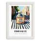 Fish Sauce – Italian Urban Café Scene, Larder Print, placed in minimal white frame