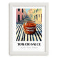Tomato Sauce – Italian Street Café Scene, Grocery Wall Illustration, placed in minimal white frame