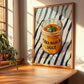 Tikka Masala Sauce – on Striped Tablecloth, Grocery Still Life, clean layout with no caption