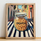 Chickpeas – Italian Outdoor Café Scene, Food Shelf Art, no-text version framed in wood