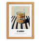 Farro – on Striped Tablecloth, Pantry Wall Decor, set in oak frame