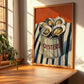 Oysters – on Striped Tablecloth, Canned Food Wall Illustration, clean layout with no caption