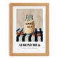 Almond Milk – on Striped Tablecloth, Dairy Painting, set in oak frame