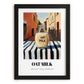 Oat Milk – Italian Street Café Scene, Dairy Poster, in sleek black frame