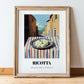 Ricotta – Italian Urban Café Scene, Cheese Illustration, in wooden frame leaning on the floor
