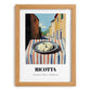 Ricotta – Italian Urban Café Scene, Cheese Illustration, set in oak frame