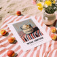 Mascarpone – on Striped Tablecloth, Cheese Print, unframed on coastal sand