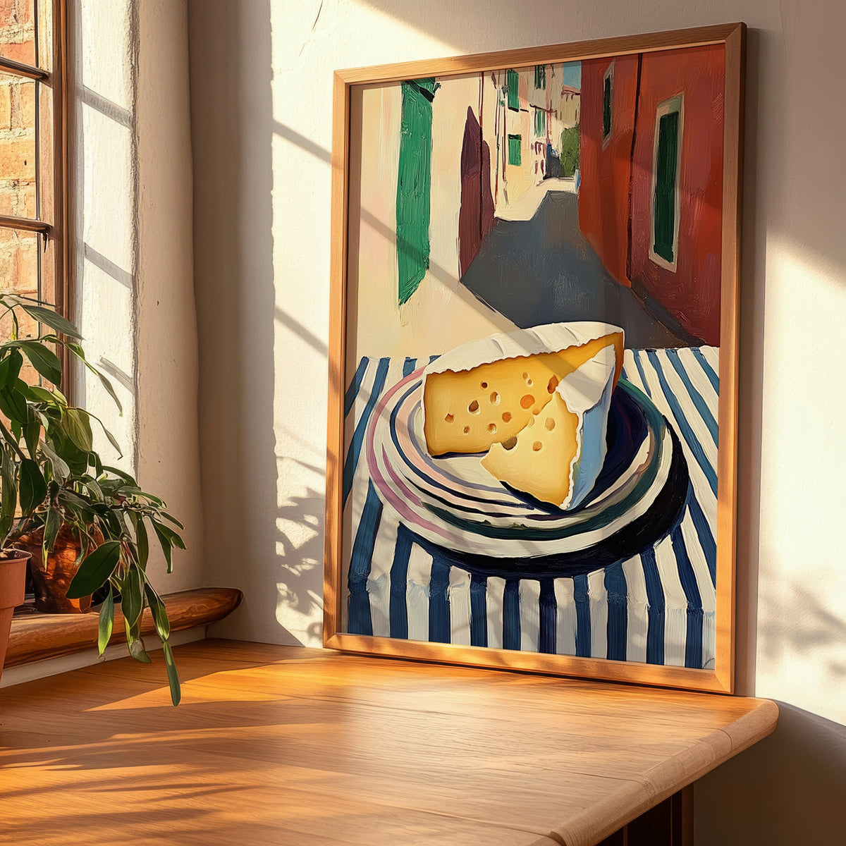 Swiss – Italian Café on the Corner, Cheese Poster, clean layout with no caption
