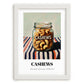 Cashews – on Striped Tablecloth, Nuts Painting, placed in minimal white frame