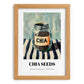 Chia Seeds – on Striped Tablecloth, Nuts Wall Decor, set in oak frame