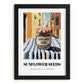 Sunflower Seeds – Italian Café on the Corner, Nuts Illustration, in sleek black frame