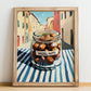 Hazelnuts – Italian Café on the Corner, Nuts Print, no-text version framed in wood