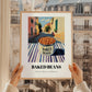 Baked Beans – Italian Outdoor Café Scene, Canned Vegetables Illustration, styled in a charming Paris street view