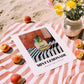 Mint Lemonade – on Striped Tablecloth, Lemonade Still Life, unframed on coastal sand