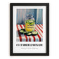 Cucumber Lemonade – on Striped Tablecloth, Lemonade Poster, in sleek black frame