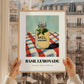 Basil Lemonade – on Striped Tablecloth, Lemonade Illustration, styled in a charming Paris street view