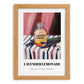 Lavender Lemonade – on Striped Tablecloth, Lemonade Print, set in oak frame