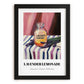 Lavender Lemonade – on Striped Tablecloth, Lemonade Print, in sleek black frame