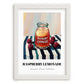 Raspberry Lemonade – on Striped Tablecloth, Lemonade Painting, placed in minimal white frame