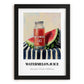 Watermelon Juice – on Striped Tablecloth, Lemonade Still Life, in sleek black frame