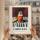 Carrot Juice – on Striped Tablecloth, Lemonade Wall Decor, styled in a charming Paris street view