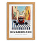 Blackberry Juice – Italian Urban Café Scene, Lemonade Print, set in oak frame