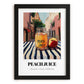Peach Juice – Italian Street Café Scene, Lemonade Painting, in sleek black frame