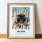 Fig Jam – on Striped Tablecloth, Jam Wall Decor, in wooden frame leaning on the floor