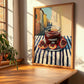 Pomegranate Jam – Italian Street Café Scene, Jam Painting, clean layout with no caption