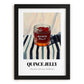 Quince Jelly – on Striped Tablecloth, Jam Illustration, in sleek black frame