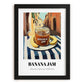 Banana Jam – Italian Outdoor Café Scene, Jam Still Life, in sleek black frame