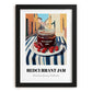 Redcurrant Jam – Italian Outdoor Café Scene, Jam Wall Art, in sleek black frame