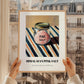 Himalayan Pink Salt – on Striped Tablecloth, Spices Poster, styled in a charming Paris street view