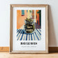 Bay Leaves – Italian Café on the Corner, Spices Illustration, in wooden frame leaning on the floor