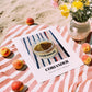 Coriander – on Striped Tablecloth, Spices Poster, unframed on coastal sand