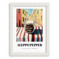 Aleppo Pepper – Italian Café on the Corner, Spices Still Life, placed in minimal white frame