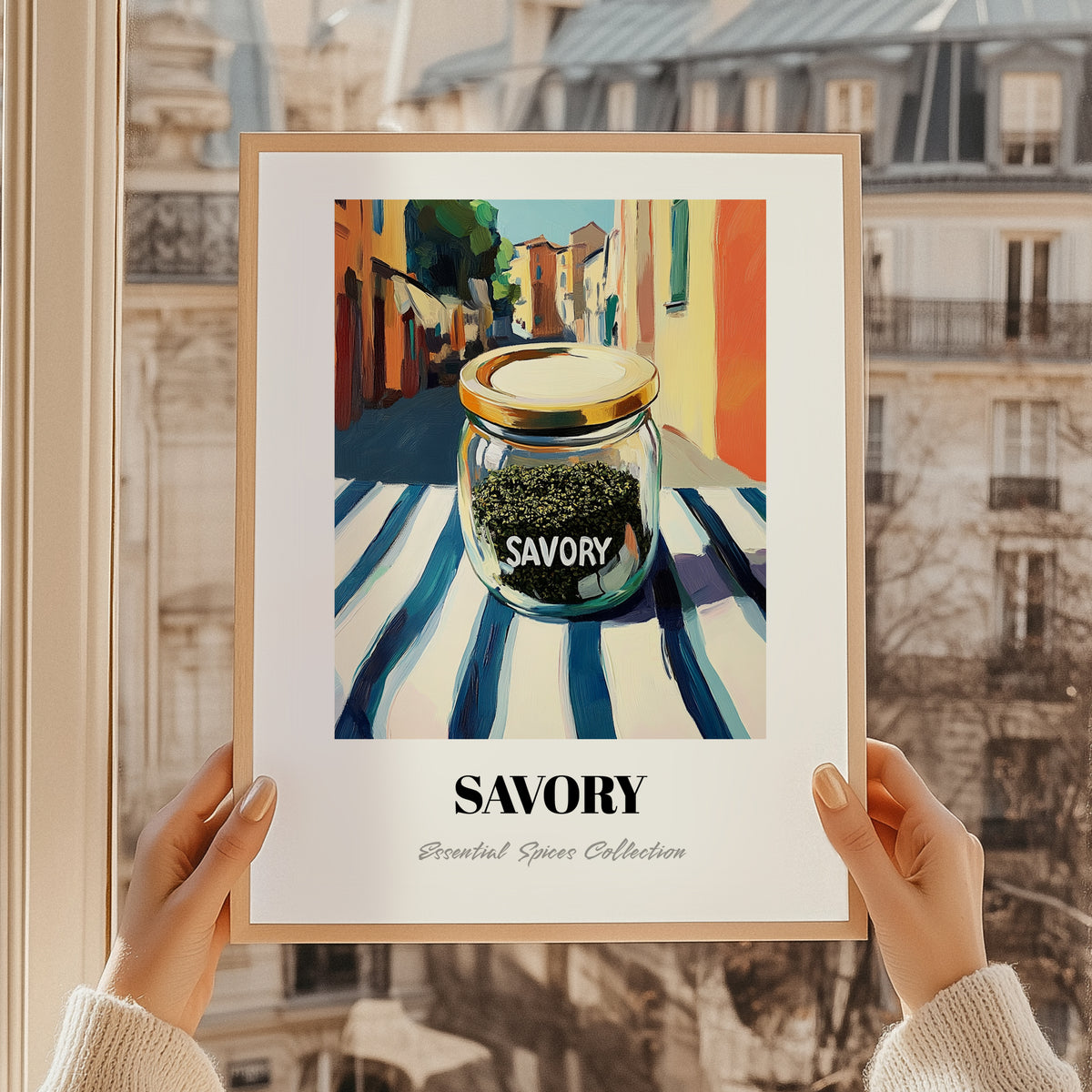 Savory – Italian Café on the Corner, Spices Wall Decor, styled in a charming Paris street view
