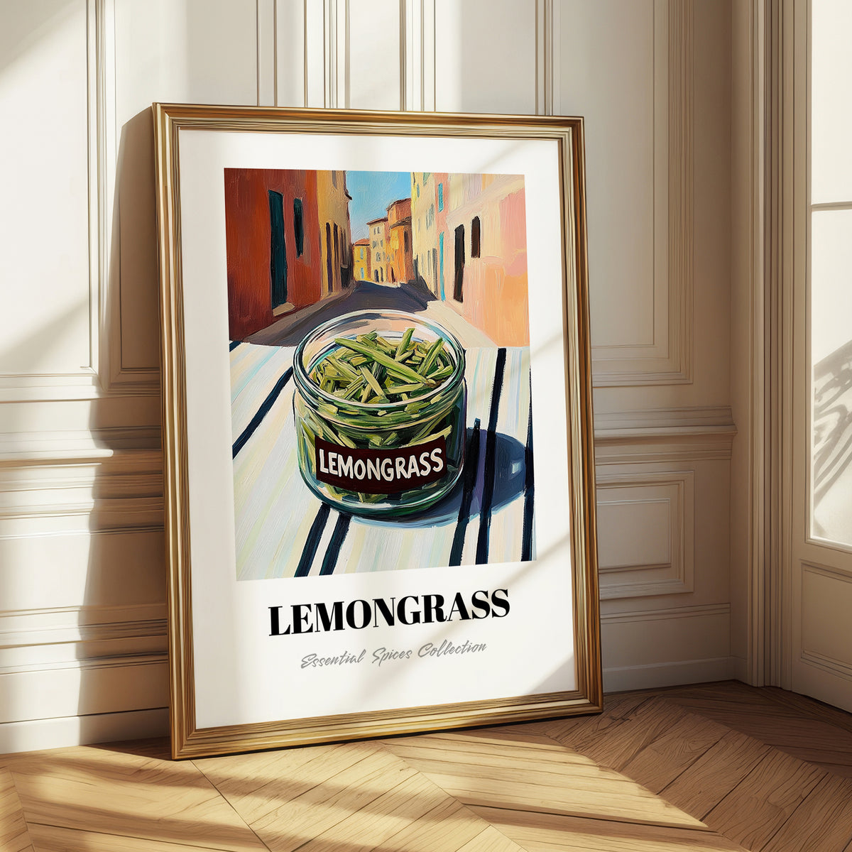 Lemongrass – Italian Street Café Scene, Spices Wall Illustration