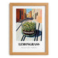 Lemongrass – Italian Street Café Scene, Spices Wall Illustration, set in oak frame
