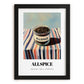 Allspice – on Striped Tablecloth, Spices Painting, in sleek black frame