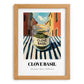 Clove Basil – Italian Urban Café Scene, Spices Illustration, set in oak frame