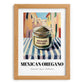 Mexican Oregano – Italian Street Café Scene, Spices Art, set in oak frame